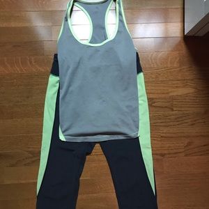 Yellow and gray activewear set